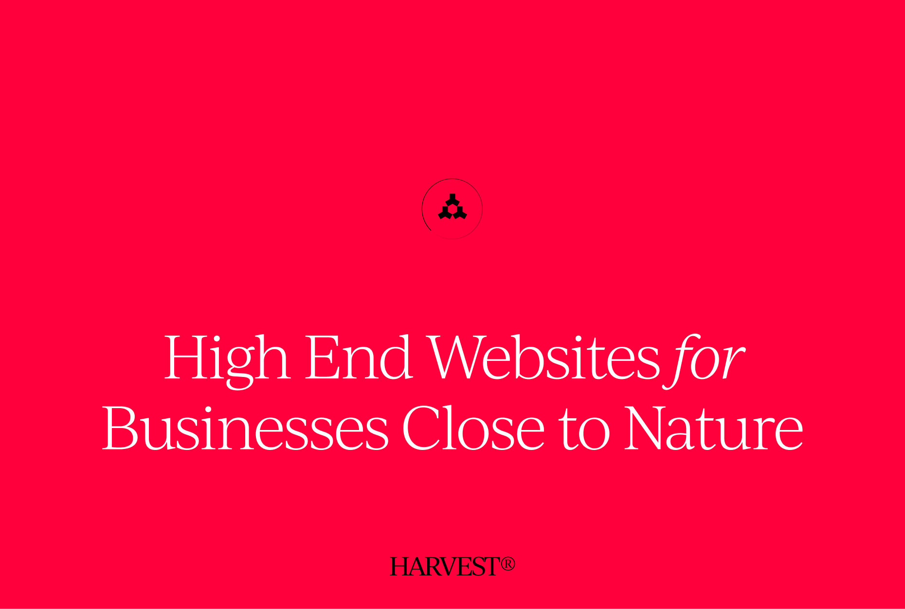 Harvest Theory Inc. brand statement on red background