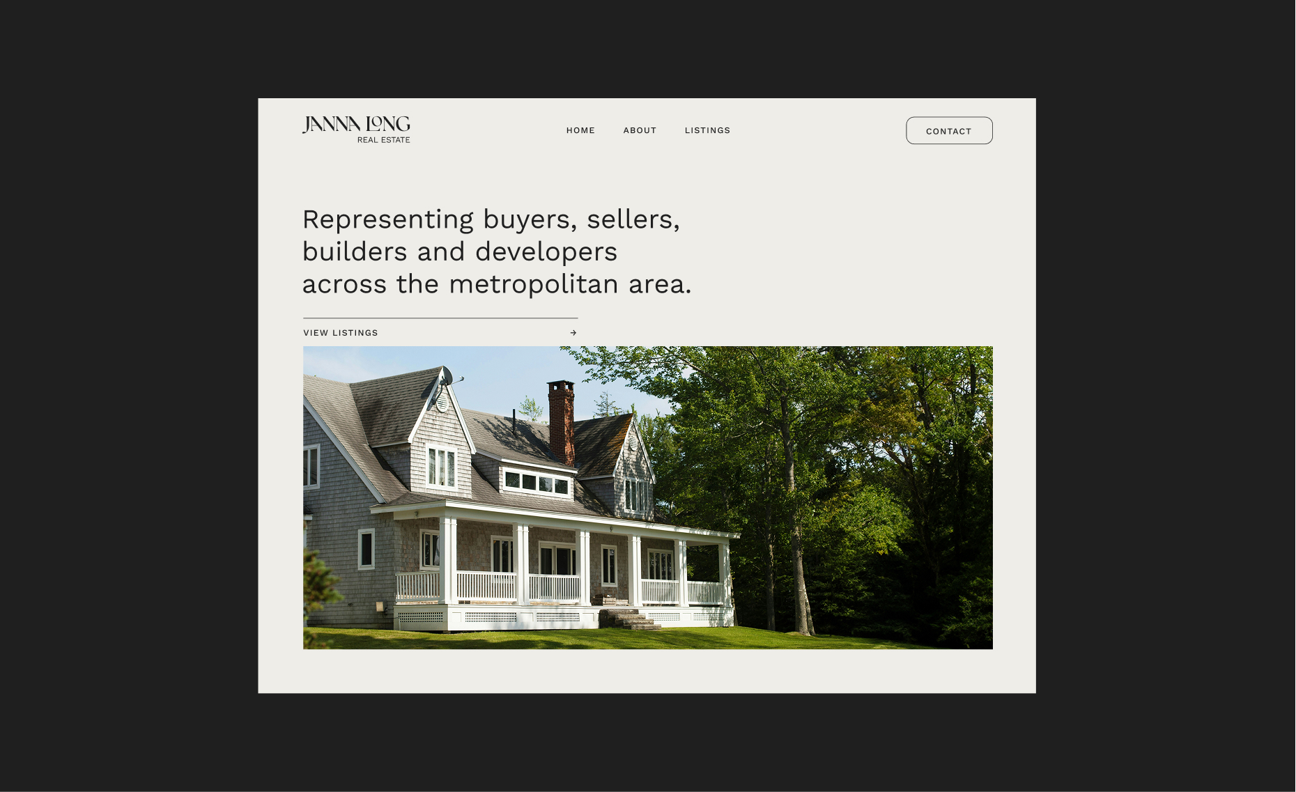 Janna Long Real Estate website homepage